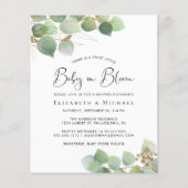 Baby in Bloom Eucalyptus Couples Shower Invitation (Voorkant)