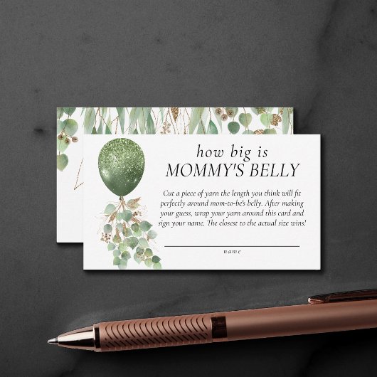 Baby in Bloom | Eucalyptus Hoe groot is mama buik Informatiekaartje