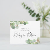 Baby in Bloom Eucalyptus Shower Uitnodiging Briefkaart (Staand voorkant)