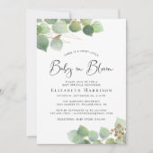 Baby in Bloom Eucalyptus Waterverf Baby Sprinkle Kaart (Voorkant)