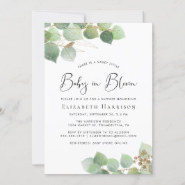 Baby in Bloom Eucalyptus Waterverf Shower Kaart