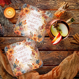 Baby in Bloom Fall Floral Frame Shower Thank You Kartonnen Onderzetters