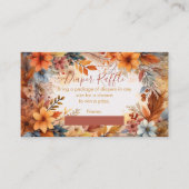Baby in Bloom Fall Floral Shower Diaper Raffle Informatiekaartje (Voorkant)