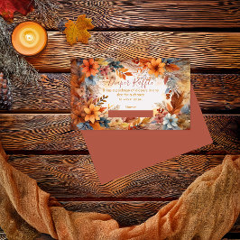 Baby in Bloom Fall Floral Shower Diaper Raffle Informatiekaartje