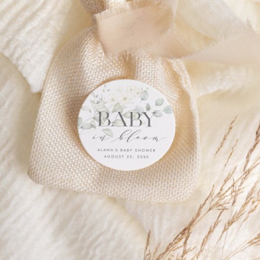 BABY IN BLOOM Favor- of envelopstickers Ronde Sticker