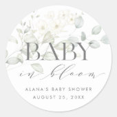BABY IN BLOOM Favor- of envelopstickers Ronde Sticker (Voorkant)