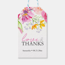 Baby in Bloom Favor Tags Bloemen Waterverf Cadeaulabel