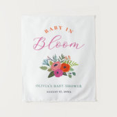 Baby in Bloom Felicitatiekaart voor baby shower me Wandkleed (Voorkant)