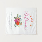 Baby in Bloom Felicitatiekaart voor baby shower me Wandkleed (Voorkant (horizontaal))