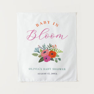 Baby in Bloom Felicitatiekaart voor Baby Shower Wandkleed