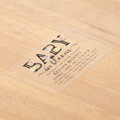 Baby in Bloom Floral Baby shower Acryl Uitnodigingen (Laagn)