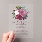Baby in Bloom Floral Baby shower Acryl Uitnodigingen (Insitu (Draagbaar))