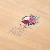 Baby in Bloom Floral Baby shower Acryl Uitnodigingen (Laagn)