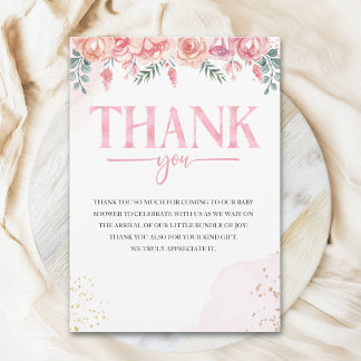 Baby in Bloom Floral Baby Shower Bedankkaart