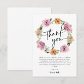 Baby in Bloom Floral Baby shower Bedankkaart (Voorkant / Achterkant)