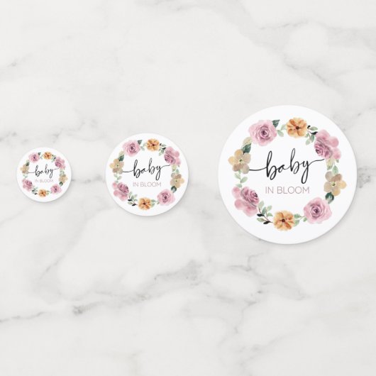 Baby in Bloom Floral Baby shower Confetti (Voorkanten)