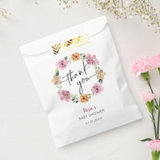 Baby in Bloom Floral Baby shower Dank u Bedankzakje (Gezegeld)