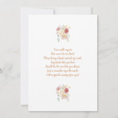 Baby in Bloom Floral Baby shower Girl Invitation Kaart (Achterkant)