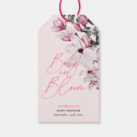 Baby in Bloom Floral Baby shower Hartelijk dank Cadeaulabel (Achterkant)