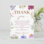 Baby in Bloom Floral Baby shower Hartelijk dank Kaart (Staand voorkant)