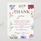 Baby in Bloom Floral Baby shower Hartelijk dank Kaart (Voorkant / Achterkant)