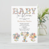 Baby in Bloom Floral Baby shower Invitation (Staand voorkant)