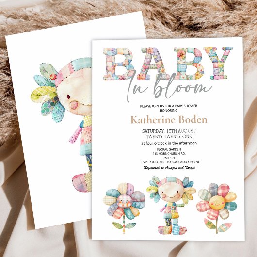 Baby in Bloom Floral Baby shower Invitation