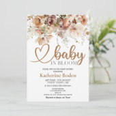 Baby in Bloom Floral Baby shower Invitation (Staand voorkant)