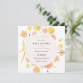 Baby in Bloom Floral Baby shower Invitation Kaart (Staand voorkant)