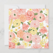 Baby in Bloom Floral Baby shower Invitation Kaart (Achterkant)