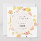 Baby in Bloom Floral Baby shower Invitation Kaart (Voorkant)