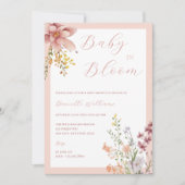 Baby in Bloom Floral Baby shower Invitation Kaart (Voorkant)