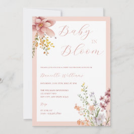 Baby in Bloom Floral Baby shower Invitation Kaart