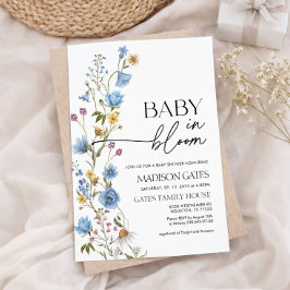 Baby in Bloom Floral Baby Shower Invitation Kaart