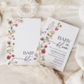 Baby in Bloom Floral Baby shower Invitation Kaart