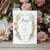 Baby in Bloom Floral Baby shower Invitation Kaart