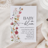Baby in Bloom Floral Baby shower Invitation Kaart