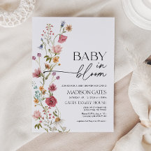 Baby in Bloom Floral Baby shower Invitation