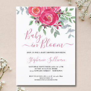 Baby in Bloom Floral Baby shower Invitation Uitnodiging Briefkaart