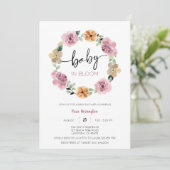 Baby in Bloom Floral Baby shower Kaart (Staand voorkant)