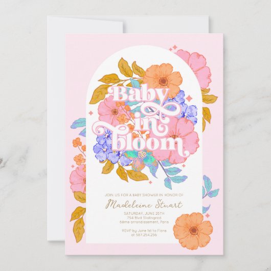 Baby in Bloom Floral Baby shower Kaart (Voorkant)