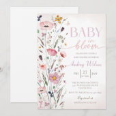 Baby in Bloom Floral Baby shower Kaart (Voorkant / Achterkant)