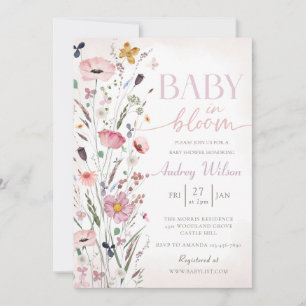 Baby in Bloom Floral Baby shower Kaart