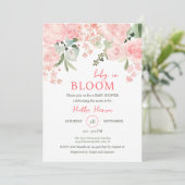 Baby in Bloom Floral Baby shower Kaart (Staand voorkant)