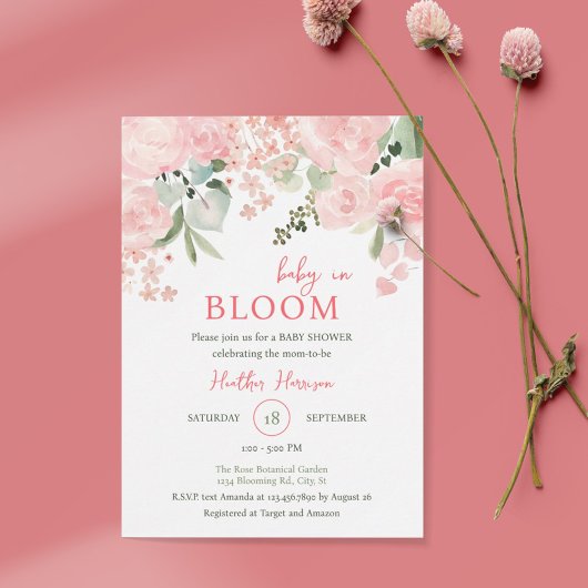 Baby in Bloom Floral Baby shower Kaart