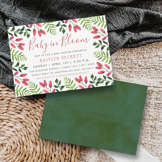 Baby in Bloom Floral Baby shower Kaart