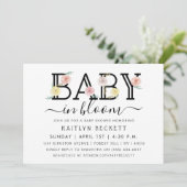 Baby in Bloom Floral Baby shower Kaart (Staand voorkant)