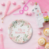Baby in Bloom Floral Baby shower Papieren Bordje (Feest)