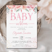 Baby in Bloom Floral Baby Shower – Pink Roses Kaart