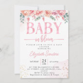 Baby in Bloom Floral Baby Shower – Pink Roses Kaart (Voorkant)